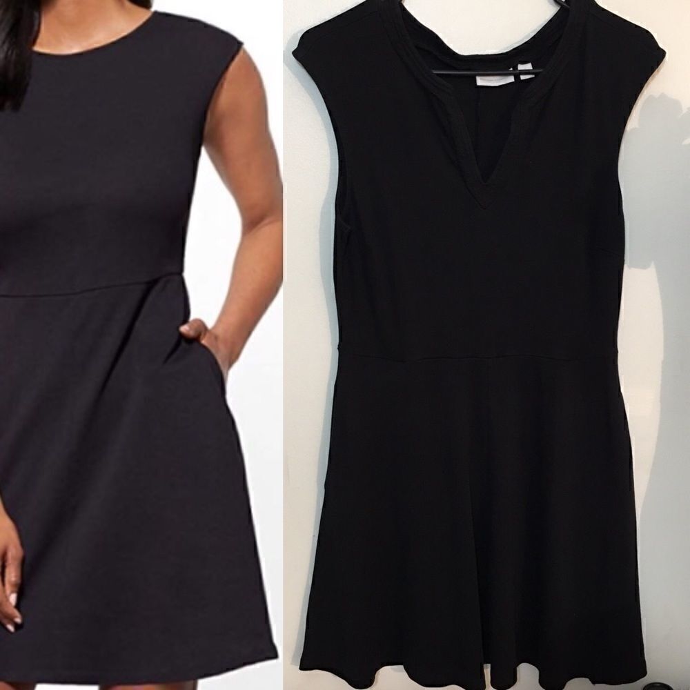 Ny&Co Fit & Flare V neck Cotton dress with pockets‎